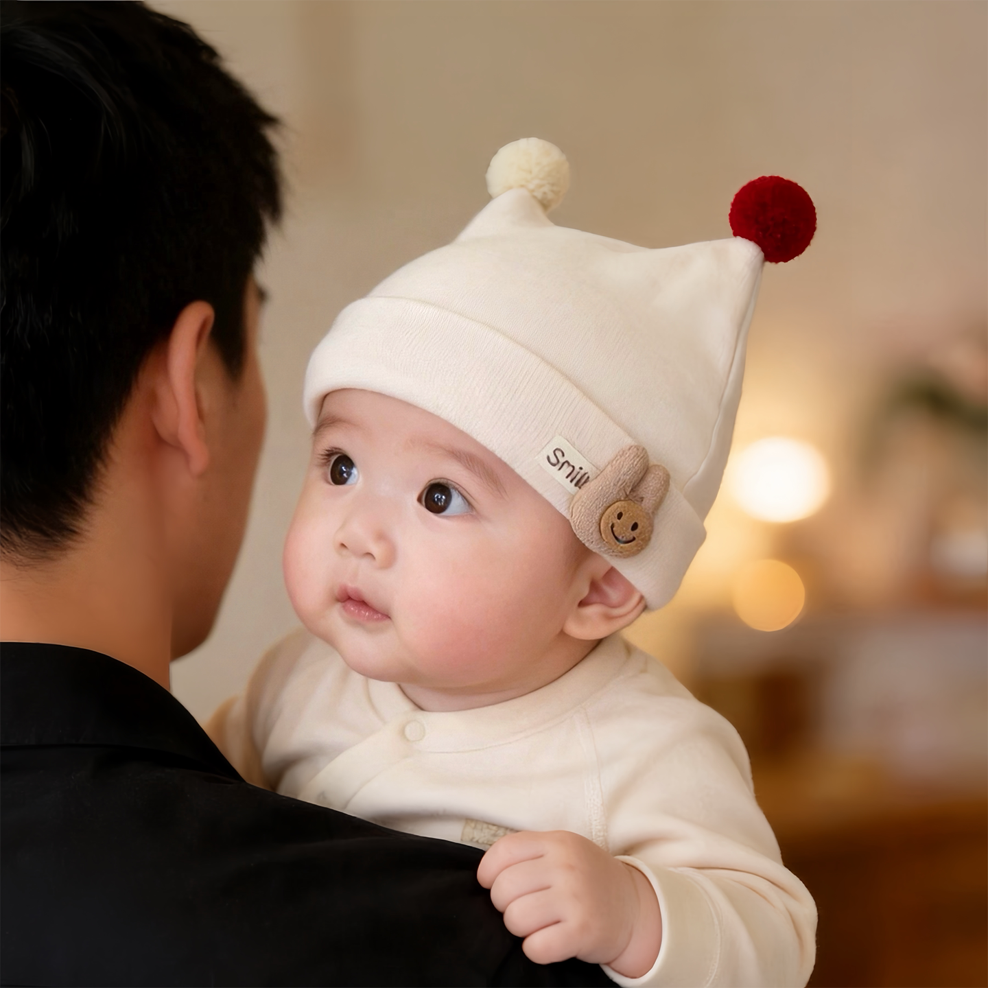 婴幼儿帽子秋冬季保暖加厚护囟门胎帽男孩女宝宝小月龄纯棉套头帽