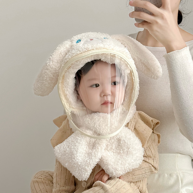 儿童帽子围巾一体帽男女宝宝可爱卡通加厚保暖护耳帽围脖毛绒帽潮,童装/婴儿装/亲子装,帽子,淘宝优惠券,粉丝福利购,淘宝优惠卷