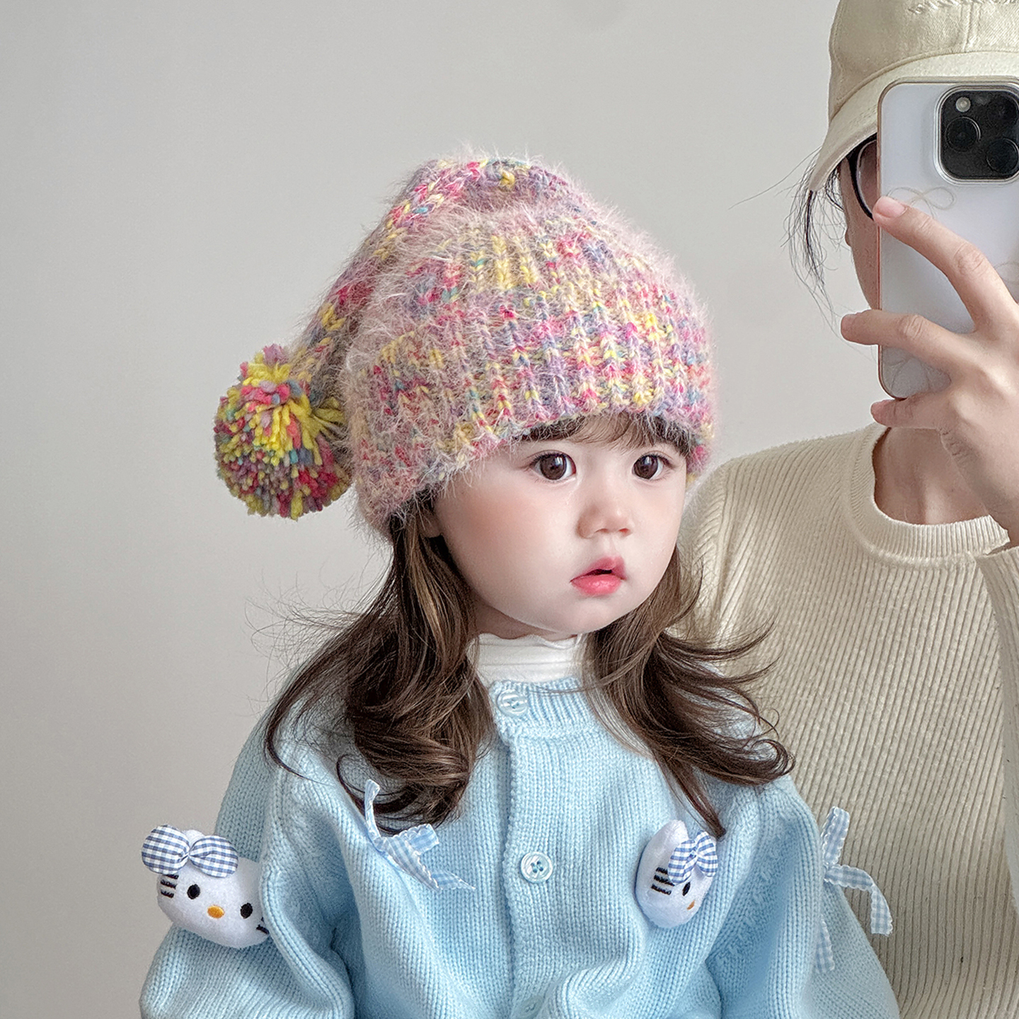 韩版毛球儿童帽子秋冬季保暖加厚针织套头帽男女宝宝防风毛线帽潮