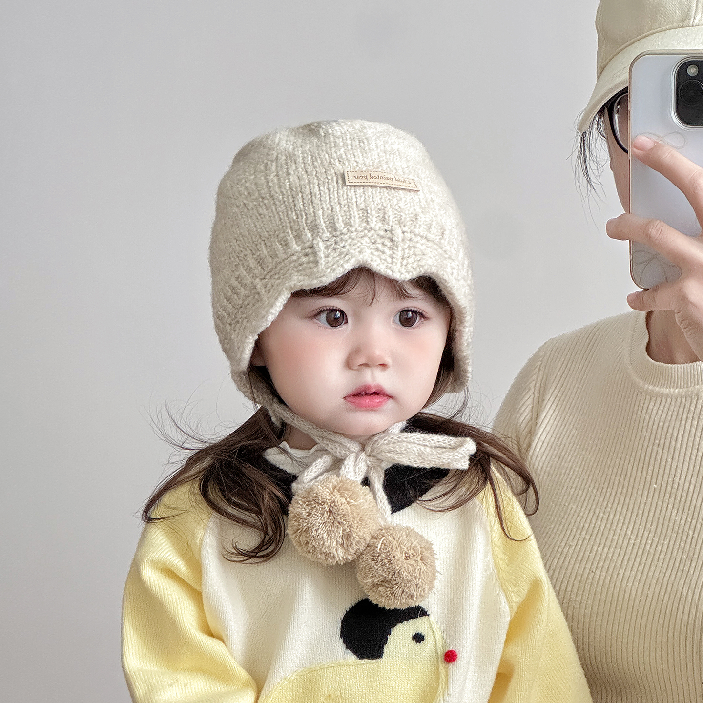 韩系儿童帽子秋冬季保暖加厚针织护耳帽男女宝宝防风可爱毛线帽潮