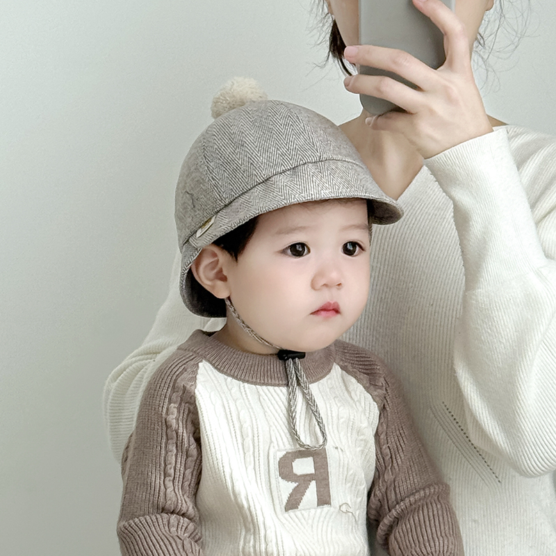 宝宝帽子秋冬季保暖灯芯绒保暖防风渔夫帽男女婴儿小月龄韩版盆帽