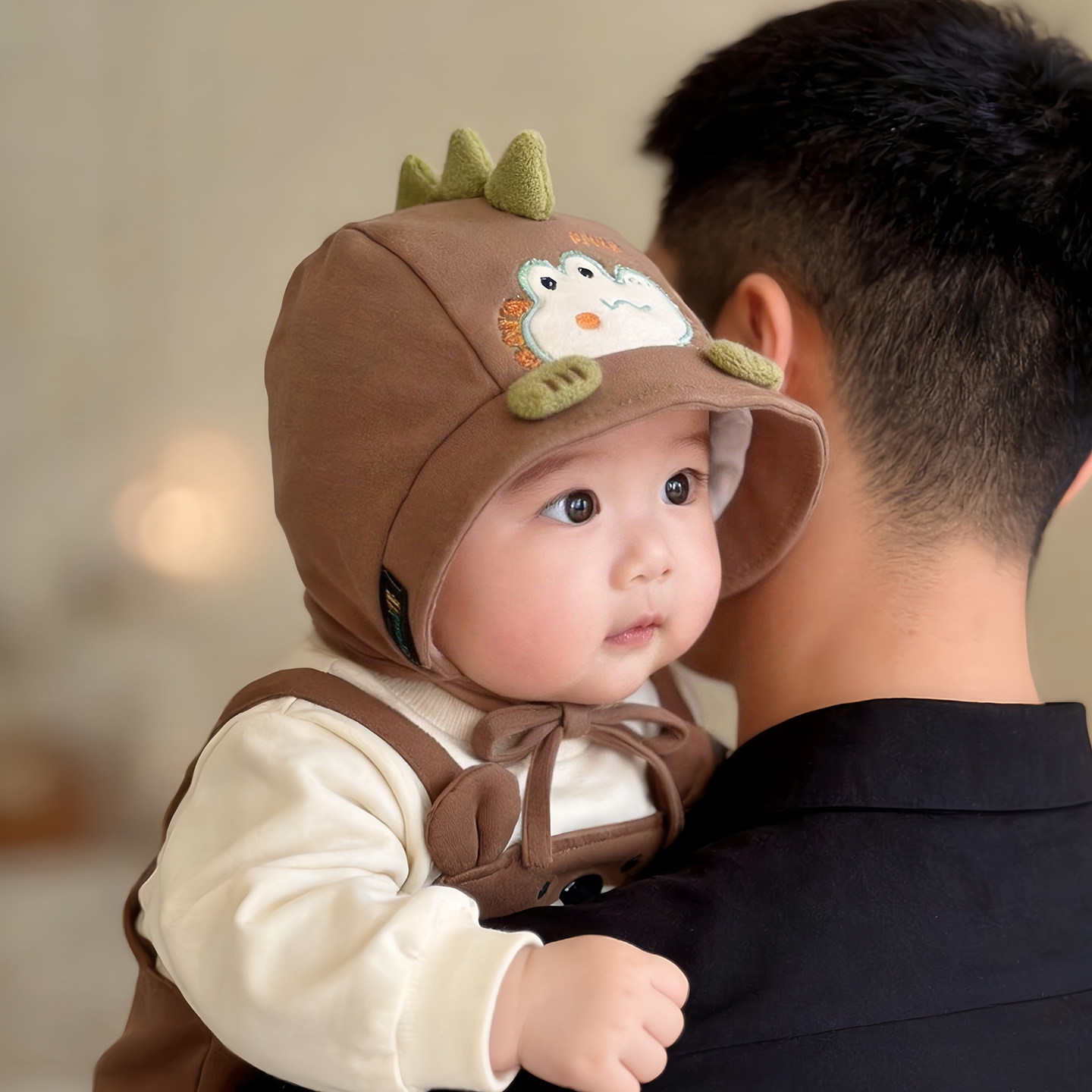 可爱婴幼儿帽子秋冬款保暖防风护耳宫廷帽男女宝宝小月龄包头胎帽