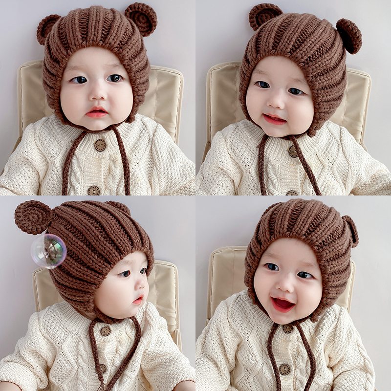 秋冬毛线帽毛线帽保暖男童