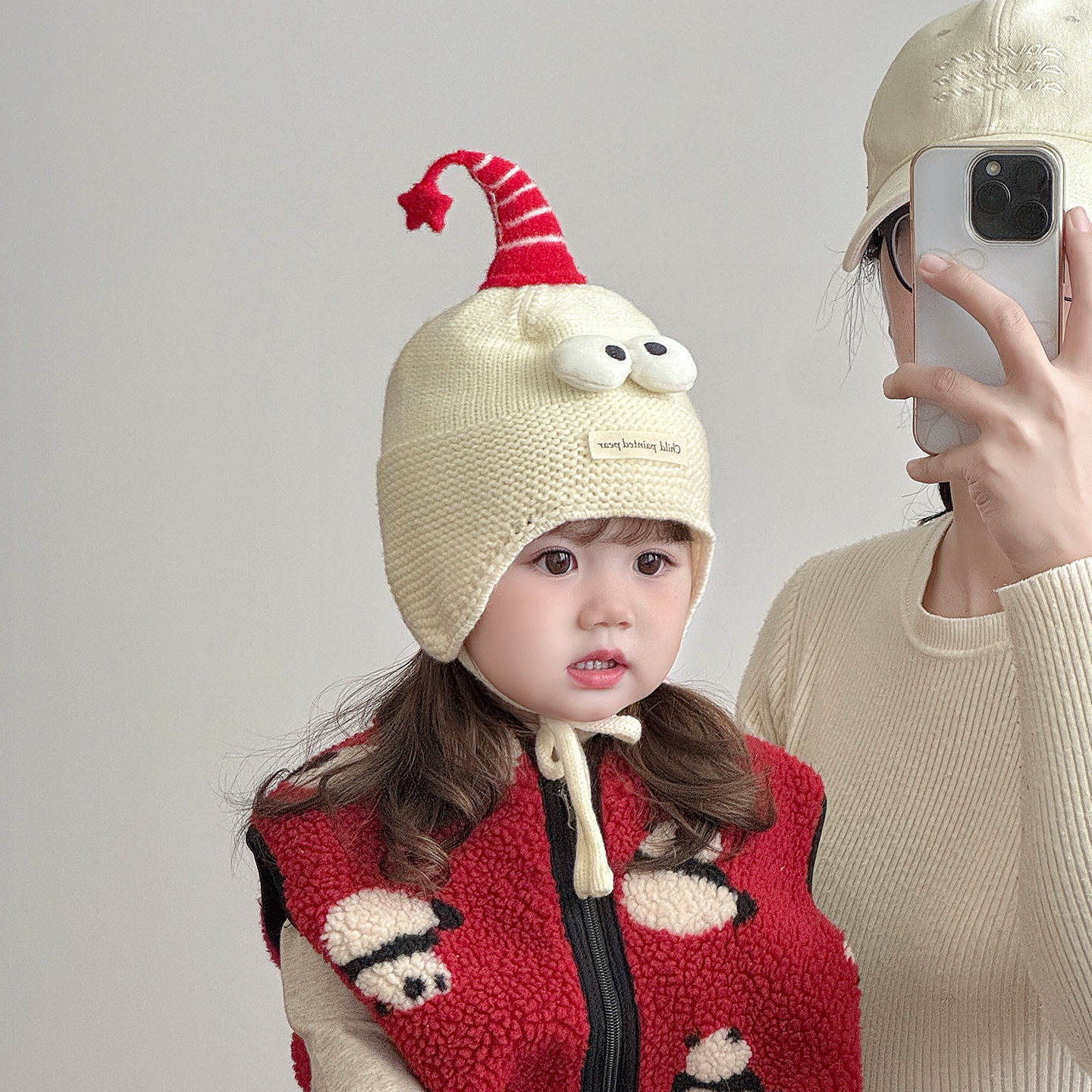 儿童帽子秋冬季保暖加厚针织护耳帽男女宝宝可爱搞怪防风毛线帽潮