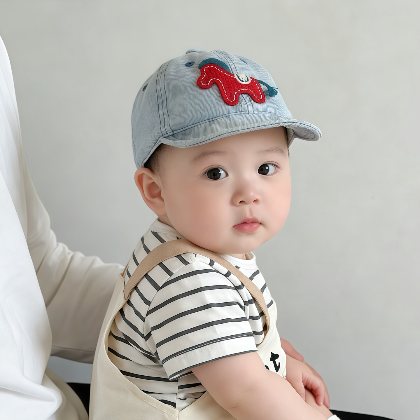 婴儿帽子可爱小马春秋薄款鸭舌帽男女宝宝小月龄遮阳防晒棒球帽夏 - 依依宝贝studio出品