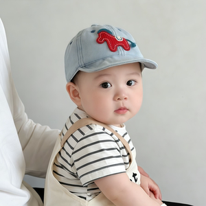 婴儿帽子可爱小马春秋薄款鸭舌帽男女宝宝小月龄遮阳防晒棒球帽夏