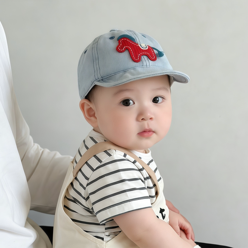 婴儿帽子可爱小马春秋薄款鸭舌帽男女宝宝小月龄遮阳防晒棒球帽夏