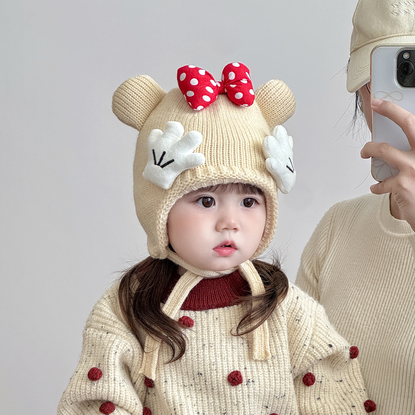 可爱儿童帽子秋冬季保暖加厚针织护耳帽男女宝宝出游防风毛线帽潮