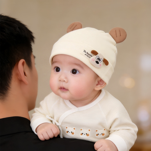 婴幼儿帽子春秋款护囟门胎帽男女宝宝可爱小月龄防风纯棉套头帽冬