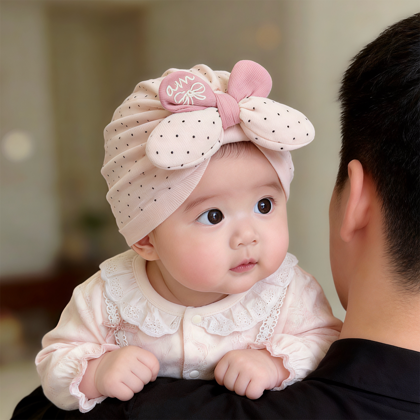 婴幼儿帽子春秋款防风护囟门印度帽女宝宝小月龄可爱韩系新生胎帽