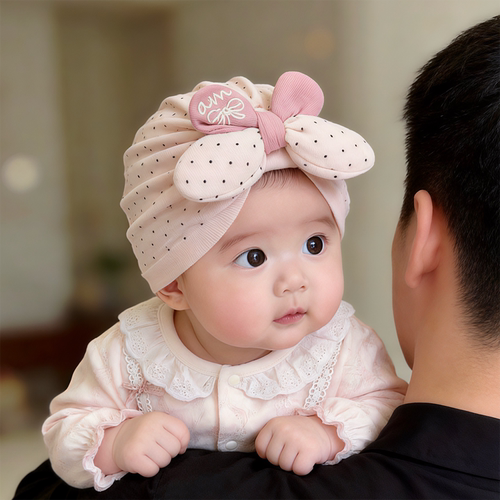 婴幼儿帽子春秋款防风护囟门印度帽女宝宝小月龄可爱韩系新生胎帽