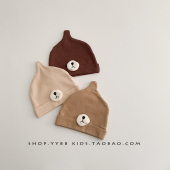 婴儿春秋帽子可爱超萌新生护囟门胎帽男女宝宝小月龄纯棉套头帽夏