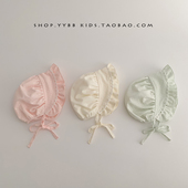 ins韩版 女婴儿包头宫廷帽防晒公主新生护囟门帽 宝宝帽子春秋薄款