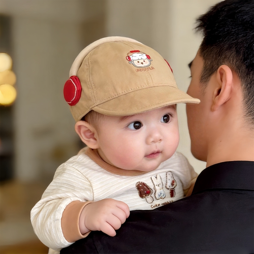 婴儿帽子春秋款可爱超萌遮阳防风鸭舌帽男孩女宝宝小月龄棒球帽冬