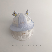 婴儿帽子夏季 透气网眼渔夫帽男女宝宝可爱小月龄遮阳防晒盆帽 薄款