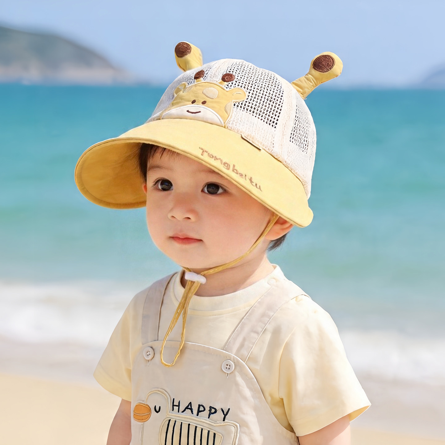 宝宝遮阳帽子夏季薄款网眼大帽檐鸭舌帽男女儿童可爱防晒太阳帽潮图片