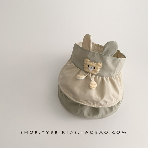 婴儿帽子夏季薄款防紫外线大帽檐空顶帽男女宝宝小月龄出游遮阳帽