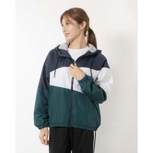 日系新款 撞色设计简约连帽夹克防水外套女