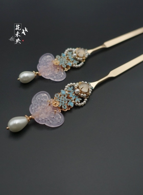 花未央清新温婉玉石挽发发簪