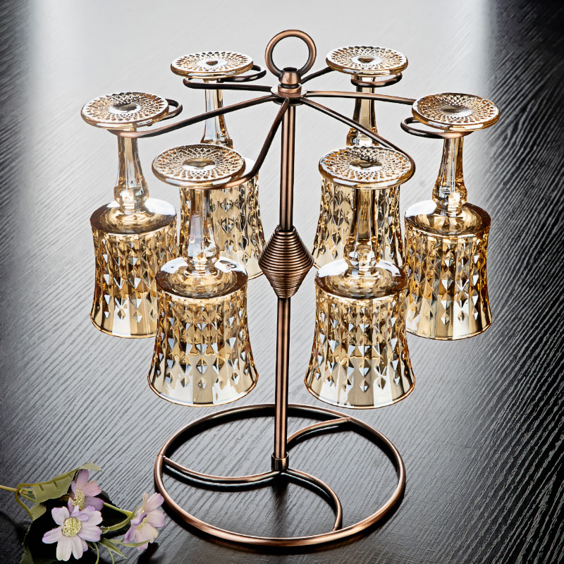 高档经典红酒杯套装家用轻奢水晶玻璃葡萄酒高脚杯加厚香槟杯子