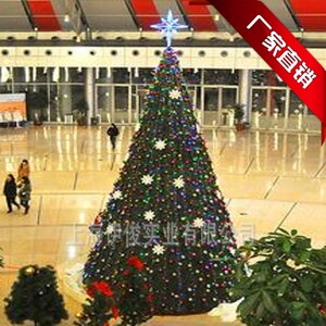 3456大型户外圣诞树米米米米装饰商场酒店大厅金色圣诞树带灯套餐