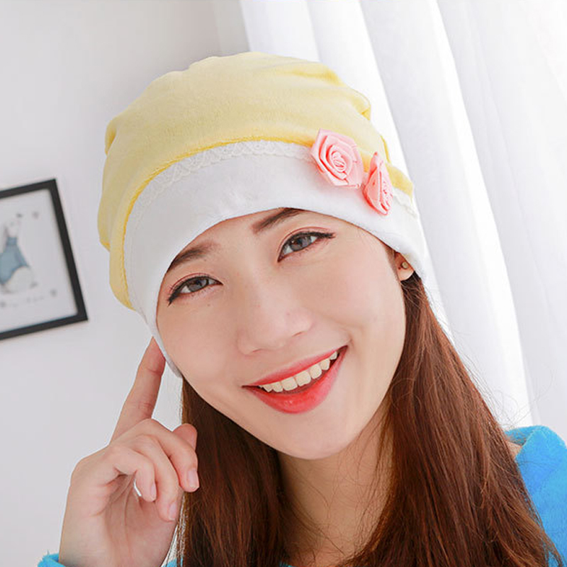 韩版加厚天鹅绒月子帽秋冬产妇帽保暖防风大头围孕妇帽新款SW