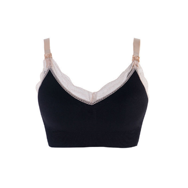 哺乳文胸产后无缝编织舒适无钢圈自然挺括工便捷哺乳扣内衣85812