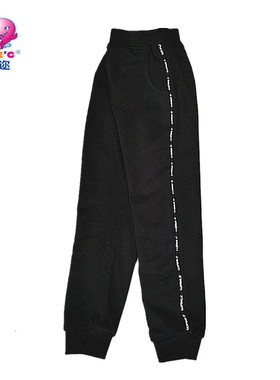 童装女童秋冬新款204534百搭舒适松紧腰针织纯棉两层夹裤束脚裤