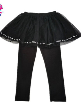 童装女童秋冬款204814柔软舒适纯棉打底裤裙裤儿童假两件百搭裤子