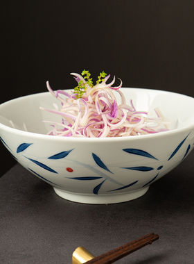 釉下中式餐具川湘菜黄牛肉小炒肉碗特色农家乐沙拉碗汤碗饭碗面碗