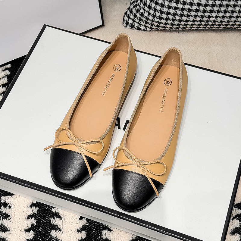小香风蝴蝶结芭蕾舞鞋女平底单鞋
