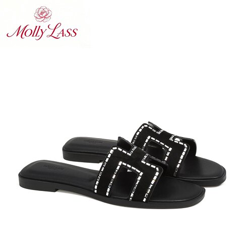 MOLLYLASSH型水钻女平底一字拖
