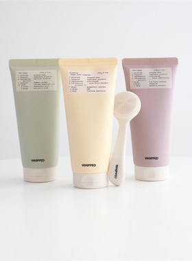 whipped韩国素食洗面奶冰淇淋洁面卸妆二合一保湿清洁130g送刷子