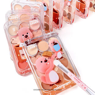 colorgram联名loopy系列限定韩国新品眼影盘唇釉哑光丝绒带刷子