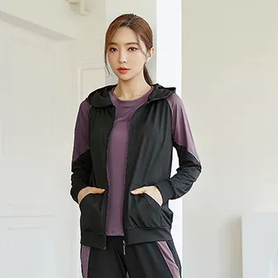 宽松大码透气速干弹力健身女外套