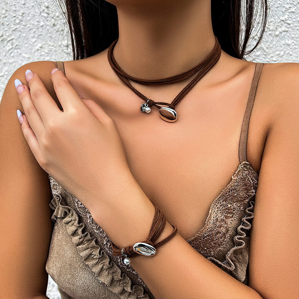 女士项链双层缠绕颈链复古简约母亲节礼物 ladies' necklace