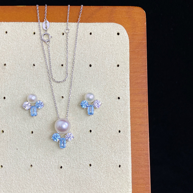 DIY套装配件S925纯银彩石小众款