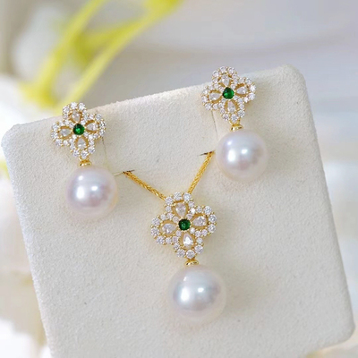 DIY珍珠配件S925银耳环吊坠套装