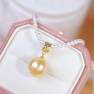 DIY珍珠配件S925银菱格款吊坠托