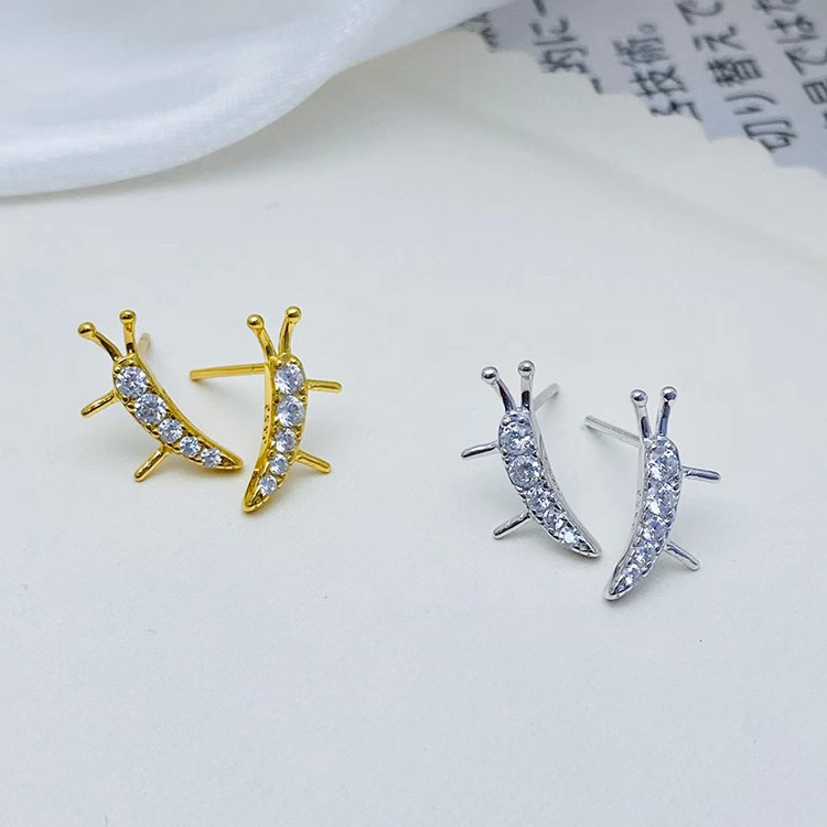 DIY耳钉配件S925纯银双珠蝴蝶托