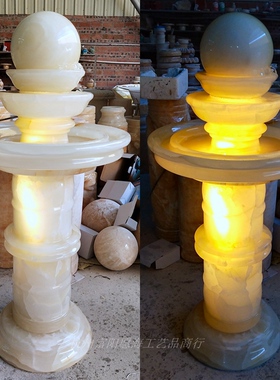 天然白色玉石风水球送礼物工艺品