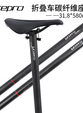 lp litepor碳纤维座管小布折叠车改装座管31.8碳坐杆580MM高强度
