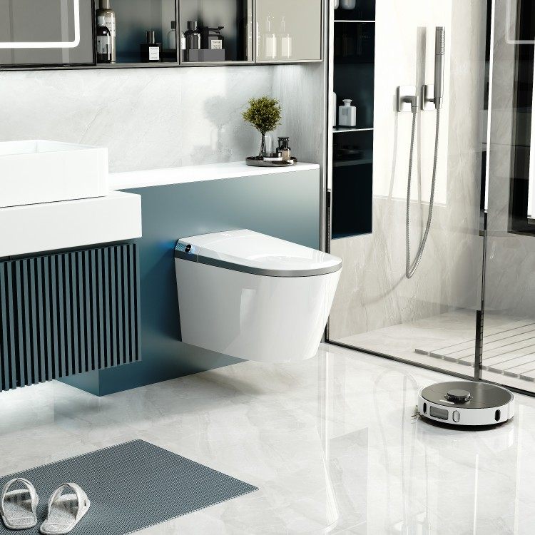 OLTO集成水箱无需预埋内置式泡沫盾无水压限制壁挂式智能马桶墙排