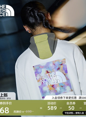 北面女印花LOGO宽松针织卫衣运动户外新款TheNorthFace|8F0X