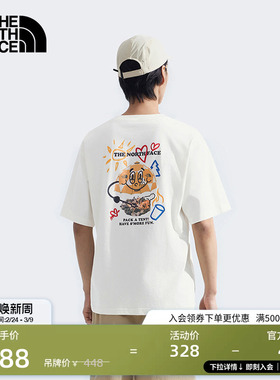 北面男女同款纯棉印花短袖T恤户外透气夏新款TheNorthFace|8D85