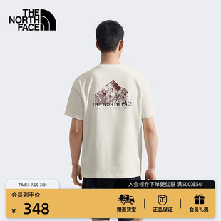 北面男印花山脉速干短袖 8D7E T恤户外休闲透气夏新款 TheNorthFace