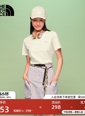 北面短袖T恤女纯棉印花运动上衣户外透气新款TheNorthFace|8JSN
