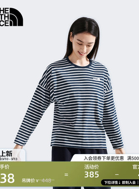 北面女休闲条纹长袖T恤运动户外新款TheNorthFace|8F0U