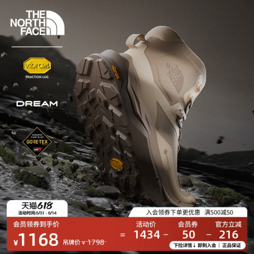 北面男GTX防水中帮徒步鞋
