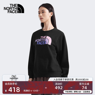 北面女印花LOGO休闲针织卫衣户外透气新款 8DC7 TheNorthFace
